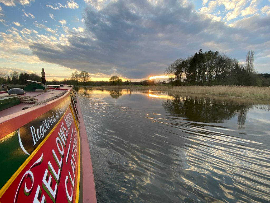 Crossing Tixall Wide, 15th April